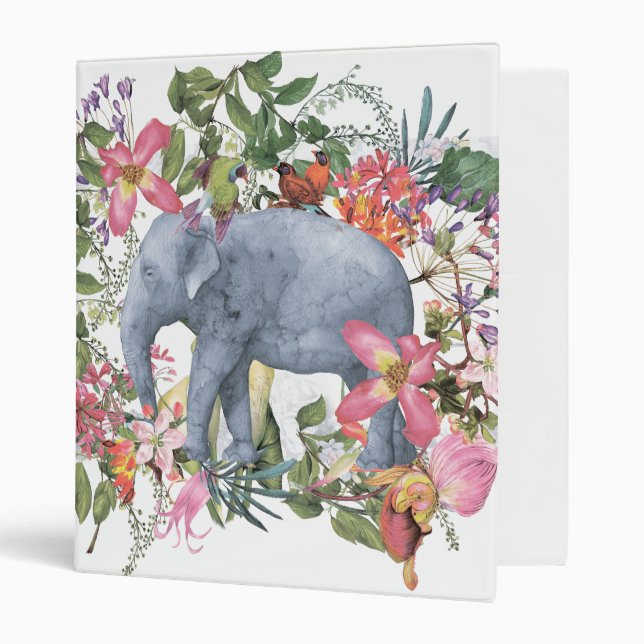 Elephant in flower jungle binder (Front/Inside)