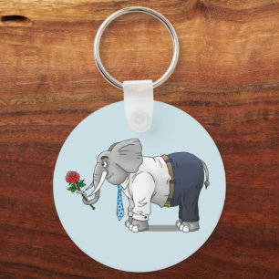 Elephant in Love Valentine's Day Keychain