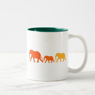 Elephant in Orange Two-Tone Coffee Mug