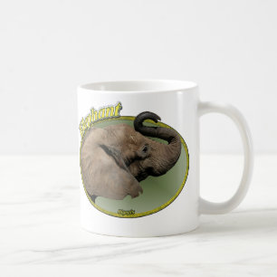 Elephant in oval coffee mug