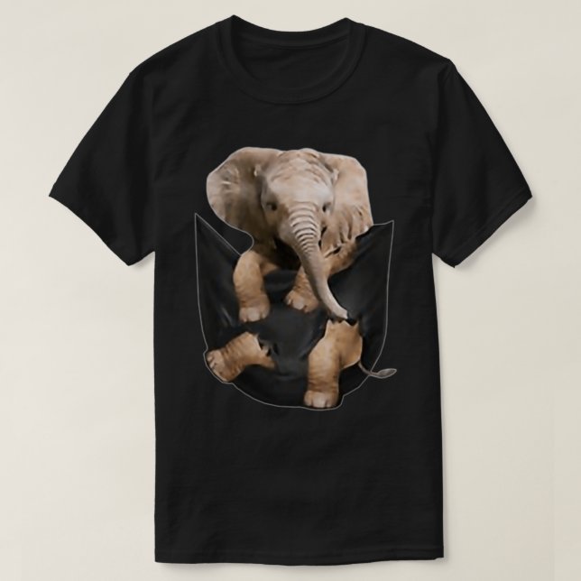 Elephant In Pocket Funny Elephant Lover Gifts T-Shirt (Design Front)