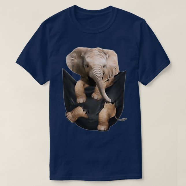 Elephant In Pocket Funny Elephant Lover Gifts  T-Shirt (Design Front)