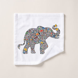 Elephant in Psychedelic Cheetah Pattern Bath Towel Set