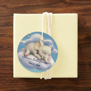 Elephant In The Clouds Baby Shower Favour Tags