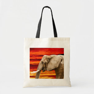 Elephant in the Sunset - Tote Bag