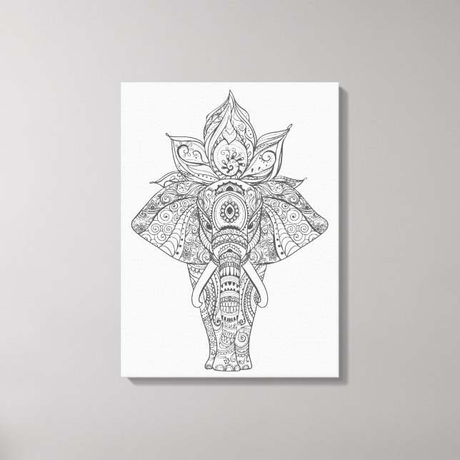 Elephant Inspired 11 Canvas Print (Front)