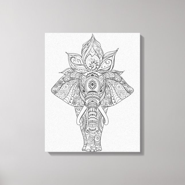 Elephant Inspired 11 Canvas Print (Front)