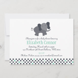 elephant invitation (birthday or baby shower)