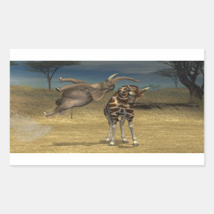 Elephant Jumps Over Giraffe Sticker