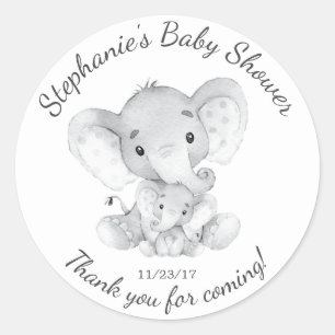 Elephant Jungle Animals Baby Shower Favour Sticker