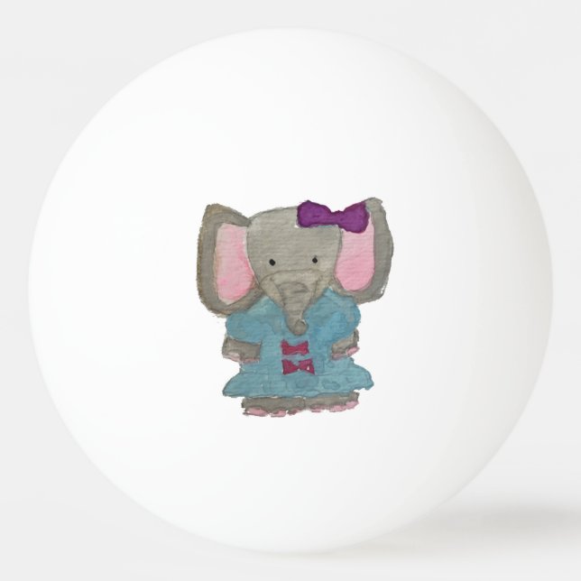 Elephant Jungle Friends Baby Animal Water Colour Ping Pong Ball (Front)