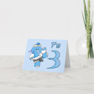 Elephant Karate 3rd Birthday Invitation