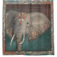 Elephant Kashmir Kani Paisley Tribal Bath Decor
