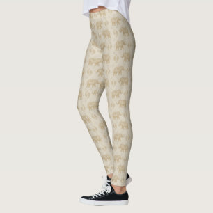 Elephant Khaki Caravan Pattern Leggings
