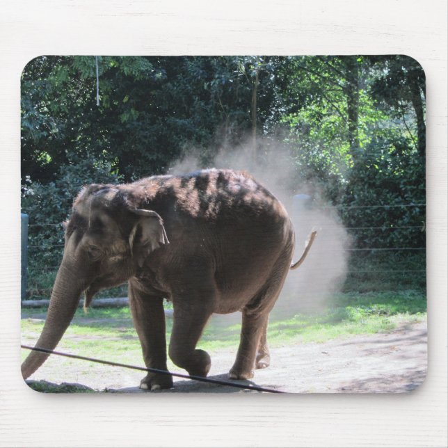 Elephant Kicking Up Some Dust Mouse Pad (Front)