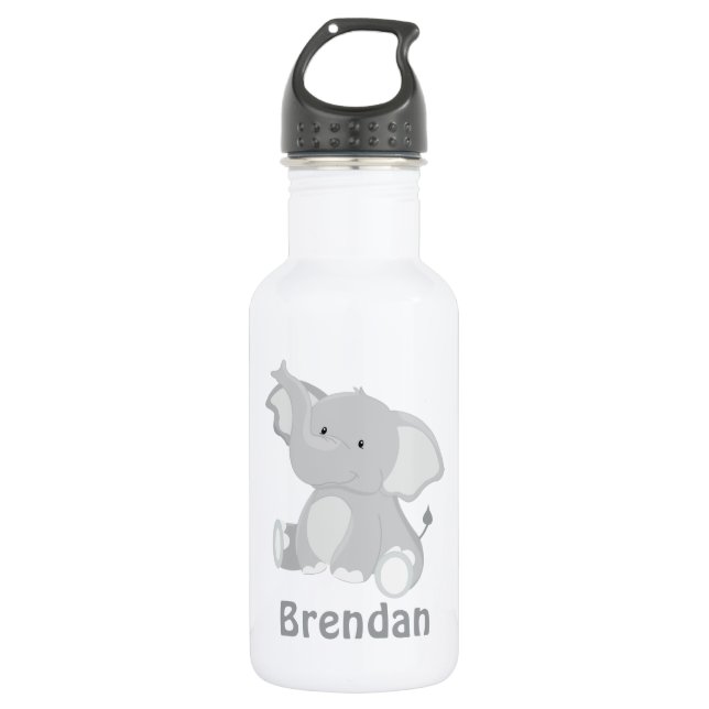 Elephant Kids Personalized 532 Ml Water Bottle (Front)