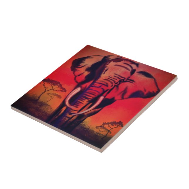Elephant Leader Ceramic Tile (Side)