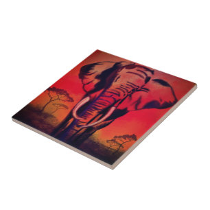 Elephant Leader - Drawing Art Collection Tile
