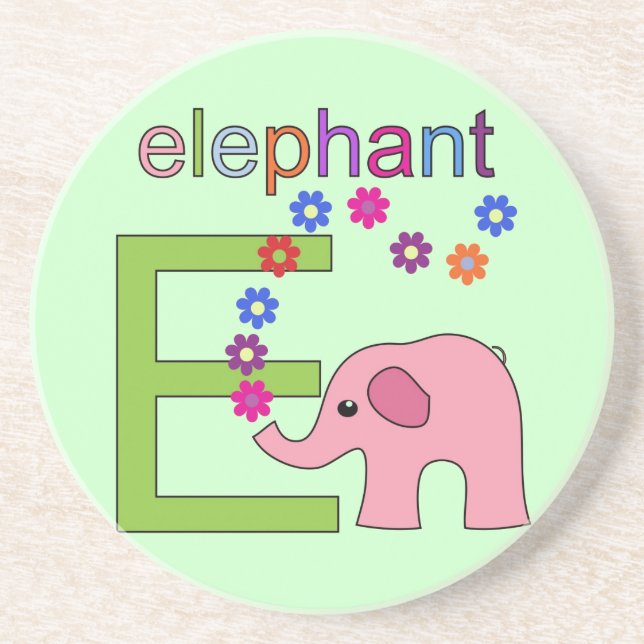 Elephant Letter E Coaster (Front)