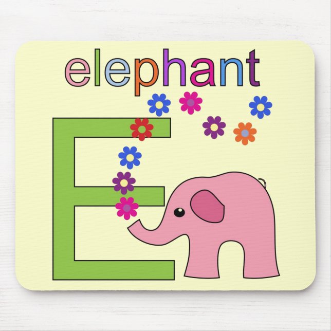 Elephant Letter E Mouse Pad (Front)