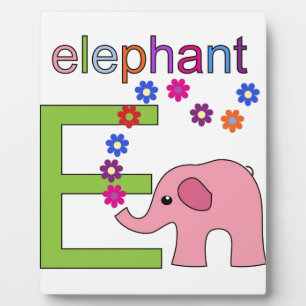 Elephant Letter E Plaque