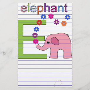 Elephant Letter E Stationery