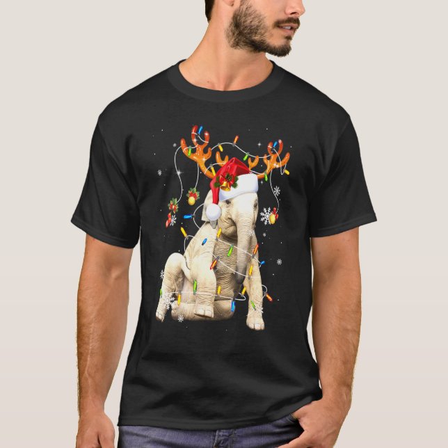 Elephant Lights Santa Hat Sweater Xmas Tree Christ (Front)