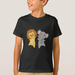 Elephant Lion Zoo Cute Animals For Kids Wild T-Shirt