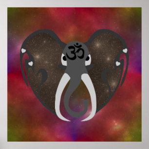 Elephant Listening to the Cosmos Poster