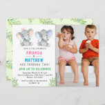 Elephant Little Peanut Twin Boy Girl Birthday Invitation<br><div class="desc">Cute elephant invitation great for twins birthday. Matching inserts,  signs,  games,  and decorations can be found in our Zazzle shop.</div>