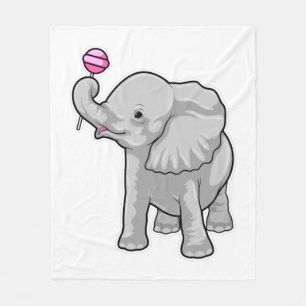 Elephant Lollipop Fleece Blanket