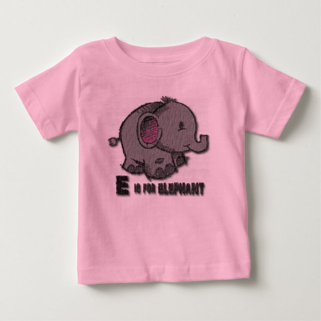 Elephant Long Sleeve Baby T-Shirt (Front)