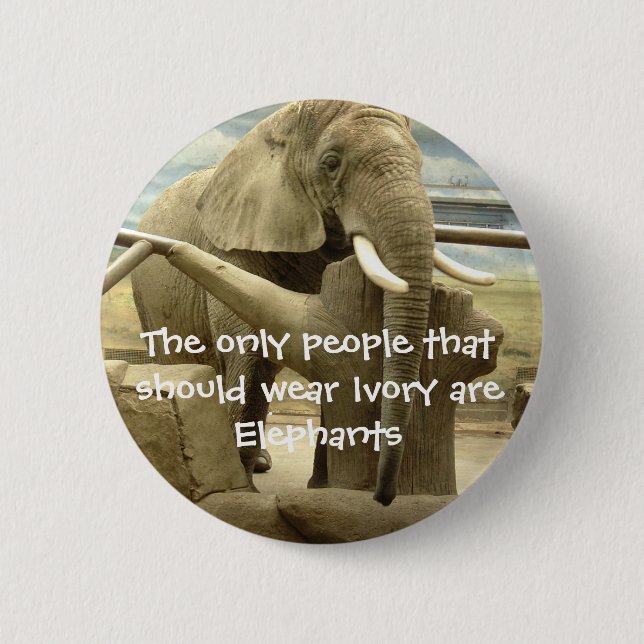 Elephant Love 2 Inch Round Button (Front)