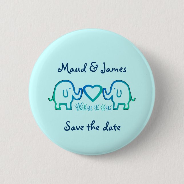 elephant love 2 inch round button (Front)