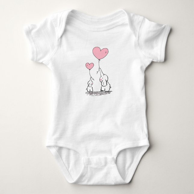 Elephant Love Baby Bodysuit (Front)