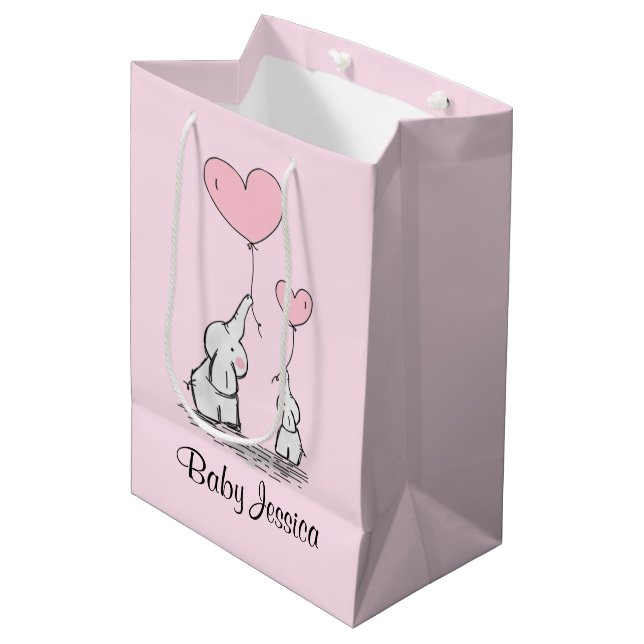 Elephant Love Design Sac cadeau (Devant Angle)