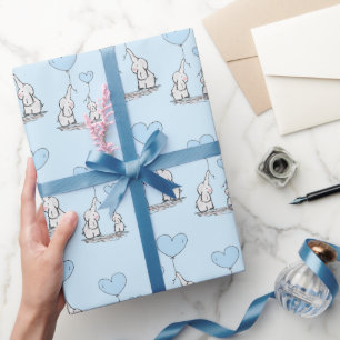 Elephant Love Design Wrapping Paper