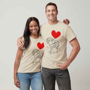 Elephant Love Duo Sweet Matching Couple’s T-Shirt