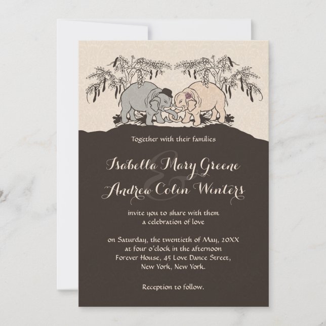 Elephant Love Invitation (Front)