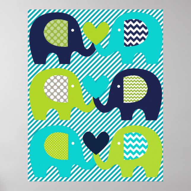 Elephant Love Nursery Poster (Front)
