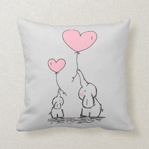 Elephant Love Throw Pillow