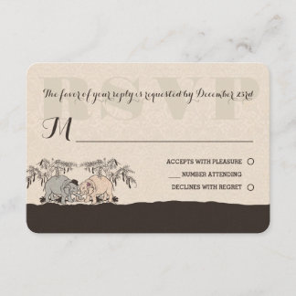 Elephant Love Wedding Rsvp Card