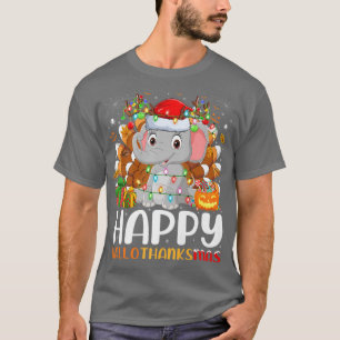 Elephant Lover Halloween Christmas Happy Hallothan T-Shirt