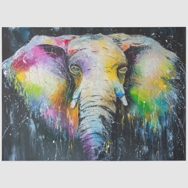 Elephant Lover The Elephant Watercolor Tissue Paper (Front)