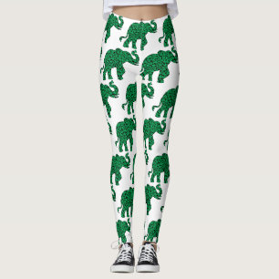 Elephant made of shamrocks leggings
