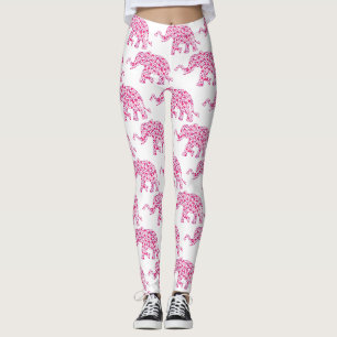 Elephant made up of Pink Hearts Leggings