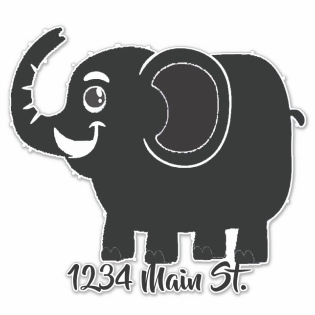 Elephant mailbox sticker (Front)