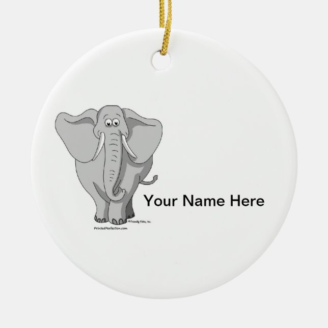 Elephant - Male Ceramic Ornament (Front)