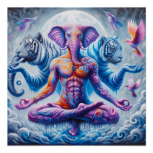 Elephant man spiritual poster