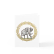 Elephant Mandala Folded Note Card